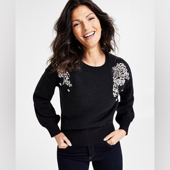 INC International Concepts Sweaters - NWOT INC Black sweater with rhinestones Detail